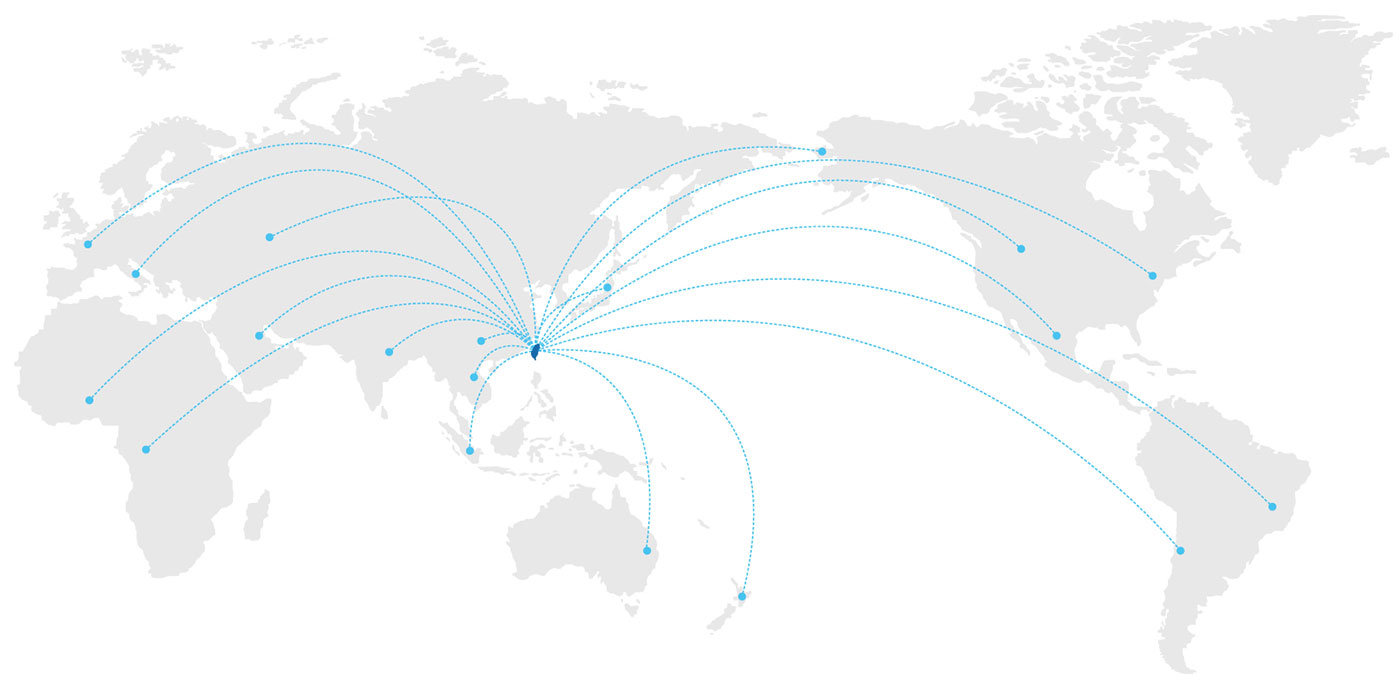 立足台湾 放眼国际 示意图（世界地图）