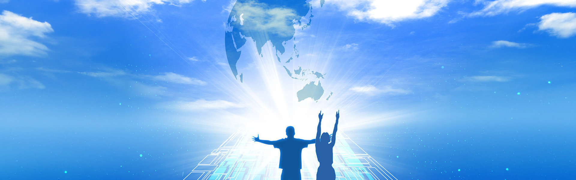 Business philosophy header image of GLOBE TAPE (earth-embracing illustration)